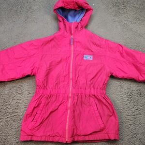 Vintage Rothschild Sport Jacket Womens XL 16 Pink Nylon Hooded Fleece Lined 90s